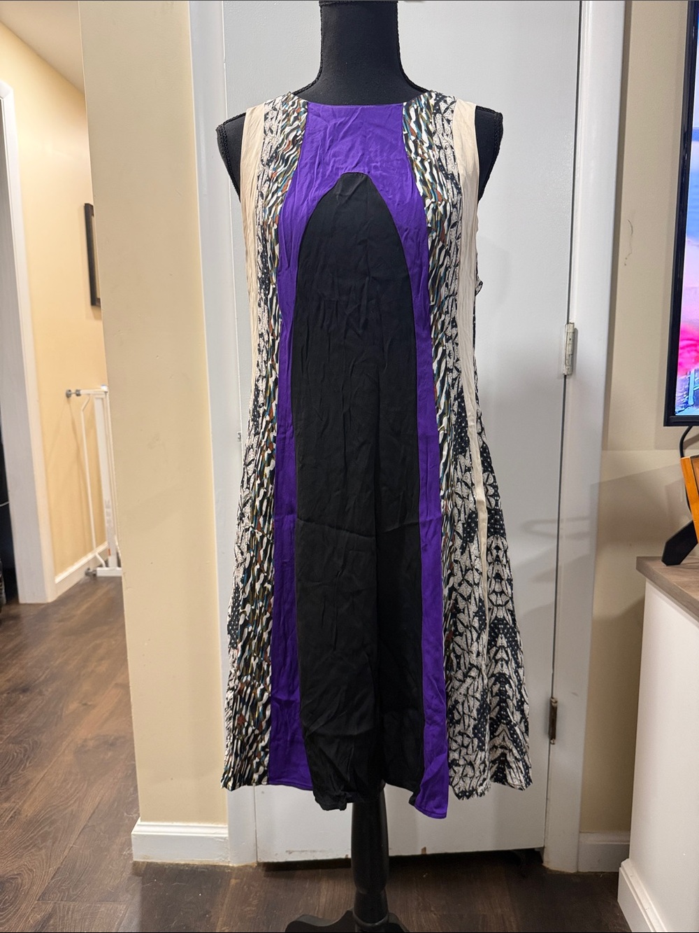 Diane Von Furstenberg Purple and Cream Dress